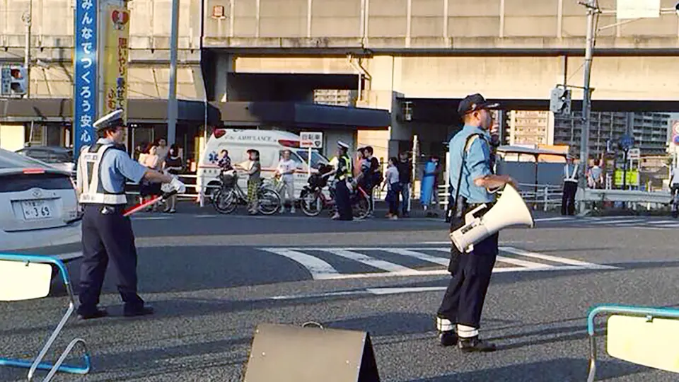 交通誘導警備の様子